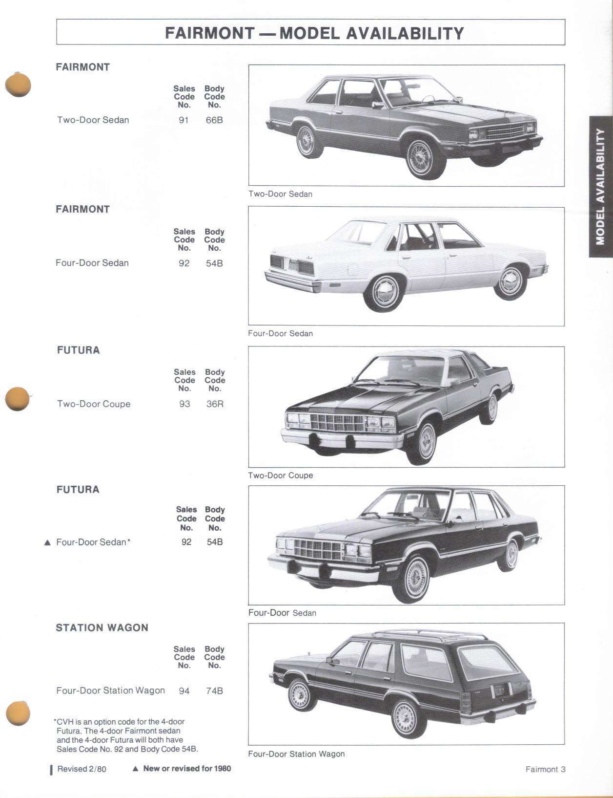 1980 Ford Fairmont Car Facts Booklet